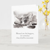 "Blessed sont les mendiants…" Carte de béatitudes (Fleur jaune)