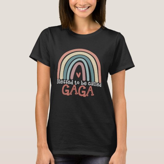 Blessed To Be Called Gaga Boho Rainbow Mothers Day T-shirt (Voorkant)
