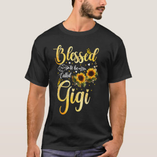 Blessed To Be Called Gigi Sunflower Butterfly Moth T-shirt