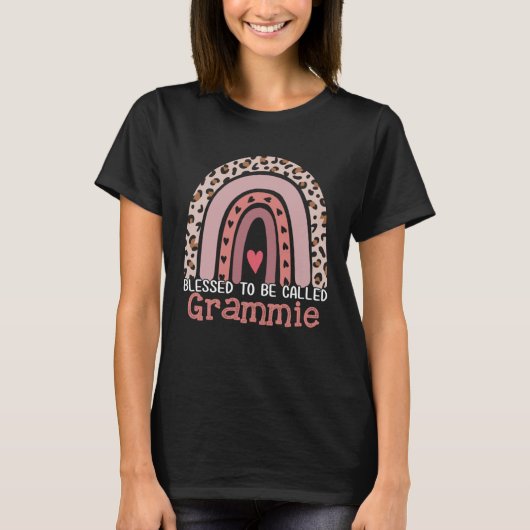 Blessed To Be Called Grammie Rainbow Leopard Mothe T-shirt (Voorkant)