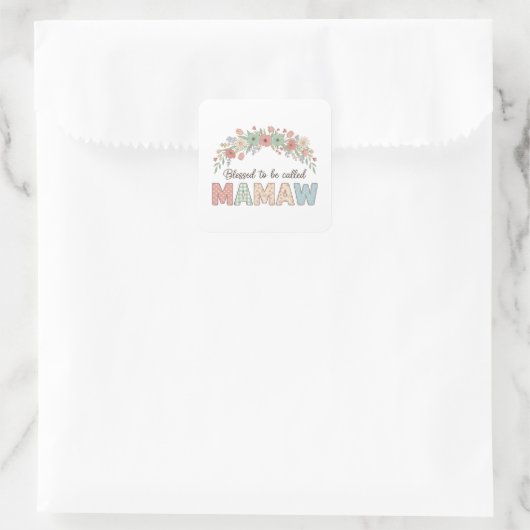 Blessed to be called Mamaw Vierkante Sticker (Tas)