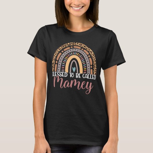 Blessed To Be Called Mamey Rainbow Leopard Mamey W T-shirt (Voorkant)