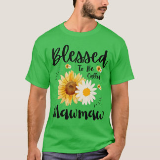 Blessed to Be Called Mawmaw Women Floral Cute Moth T-shirt