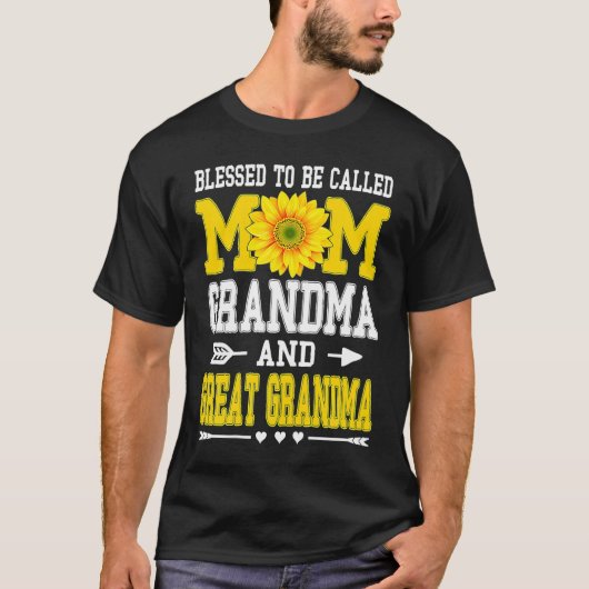 Blessed To Be Called Mom Grandma Great Grandma Mot T-shirt (Voorkant)