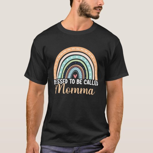 Blessed To Be Called Momma Rainbow Mothers Day Mom T-shirt (Voorkant)