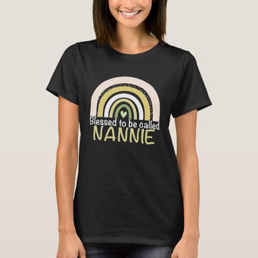Blessed To Be Called Nannie Boho Rainbow Mother s  T-shirt (Voorkant)
