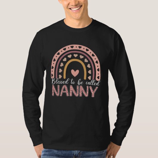 Blessed To Be Called Nanny Leopard Rainbow Cute Mo T-shirt (Voorkant)
