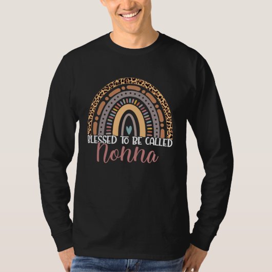 Blessed To Be Called Nonna Rainbow Leopard Nonna W T-shirt (Voorkant)
