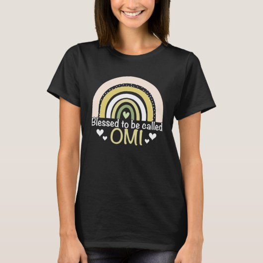 Blessed To Be Called Omi Boho Rainbow Mother s Day T-shirt (Voorkant)