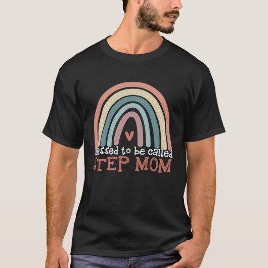Blessed To Be Called Step Mom Boho Rainbow Best St T-shirt (Voorkant)
