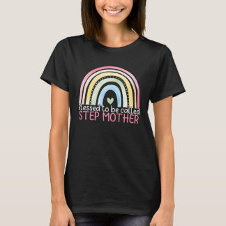 Blessed To Be Called Stepmother Rainbow Happy Moth T-shirt