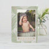 Blessed Tropical Kerstfoto Feestdagenkaart (Staand voorkant)