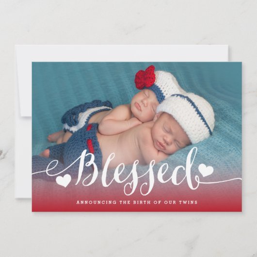 Blessed Twins | Photo Baby Faire-part de naissance (Devant)