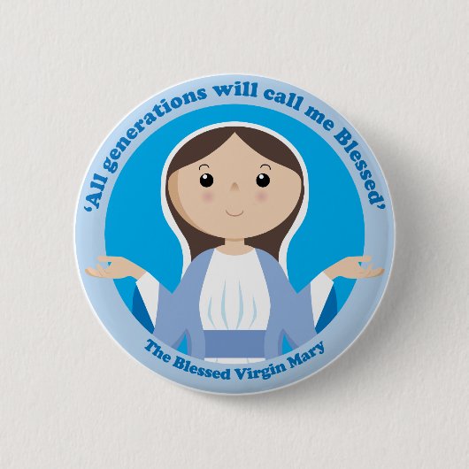 Blessed Virgin Mary Ronde Button 5,7 Cm (Voorkant)
