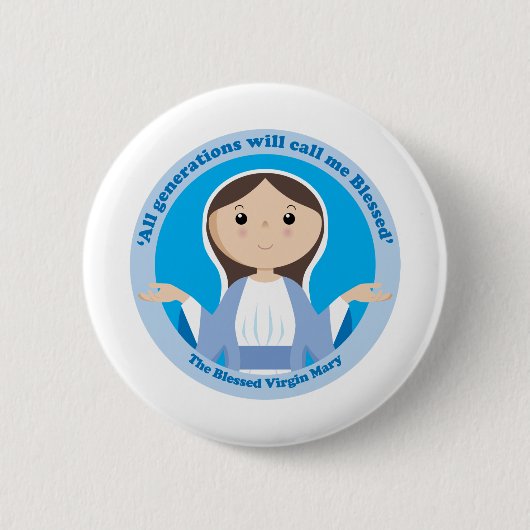 Blessed Virgin Mary Ronde Button 5,7 Cm (Voorkant)