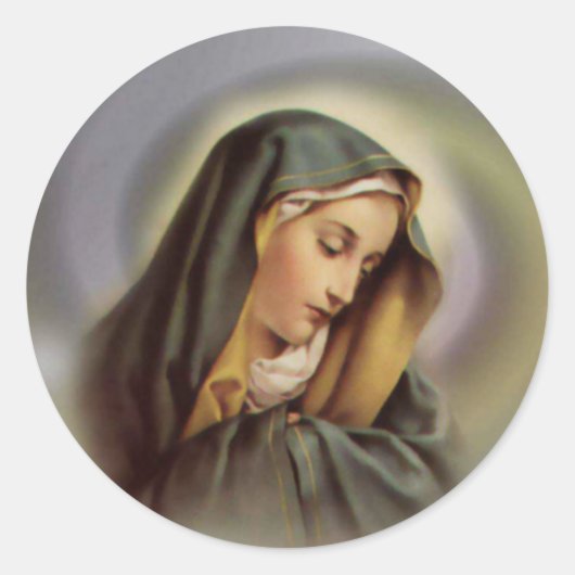 Blessed Virgin Mary Ronde Sticker (Voorkant)