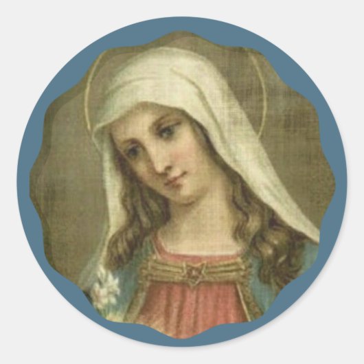 Blessed Virgin Mary Ronde Sticker (Voorkant)