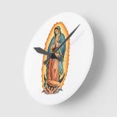 Blessed Virgin of Guadalupe Wall Clock Ronde Klok (Hoek)