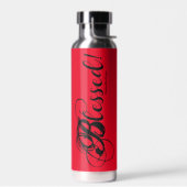 Blessed! Water Bottle (Red/Silver) Waterfles (Links)
