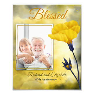 Blessed Wedding of Jubileum Foto Portret Afdruk