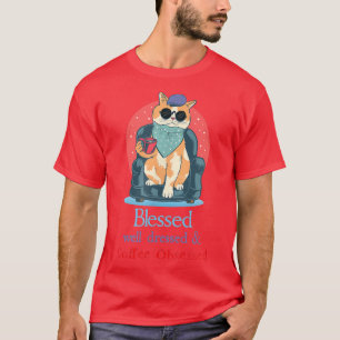 Blessed Well Dressed and Coffee Obsessed Funny Cat T-shirt