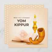 Blessed Yom Kippur Flat Kaart (Voorkant / Achterkant)