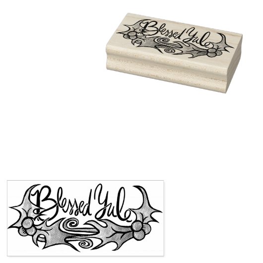 Blessed Yule Rubberstempel (Gestempeld)