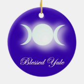 Blessed Yule (Triple Moon Goddess) Keramisch Ornament (Achterkant)