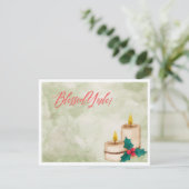 Blessed Yule Waterverf Feestdagenkaart (Staand voorkant)
