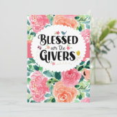 Blessed zijn de cadeautjes bedankt kaart (Staand voorkant)