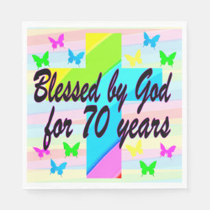 BLESSEN VAN GOD 70TH BIRTHDAY NAPKINS SERVET