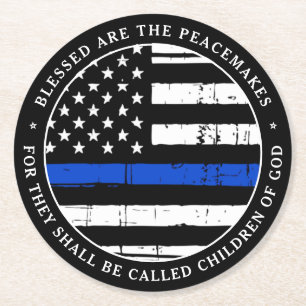 Blessenaar is de politiepartij voor vredeshandhave ronde kartonnen onderzetter