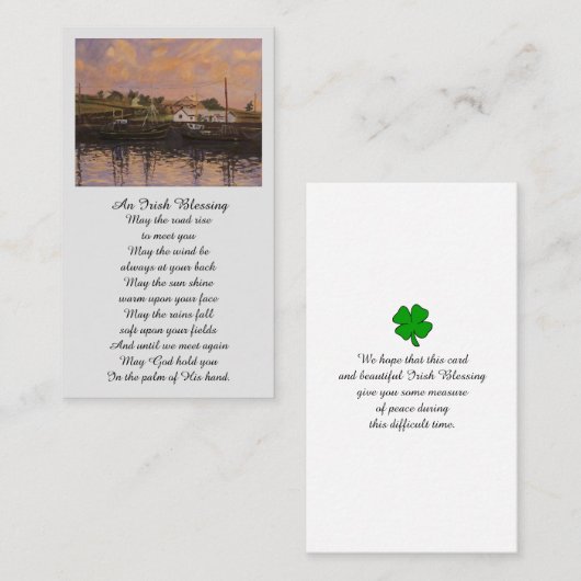 Blessing Memorial Rustic Prayer Kaart Visitekaartje (Voorkant / Achterkant)