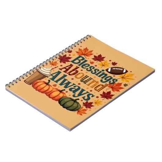 Blessings Abound Always Autumn Design Notitieboek (Linkerzijde)