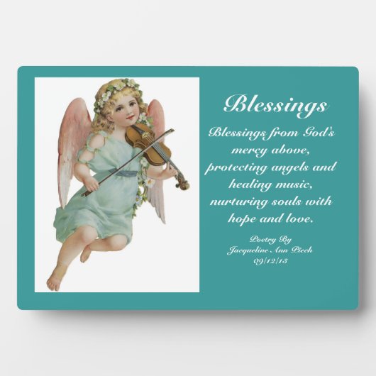 Blessings Angel Poetry Plaque Fotoplaat (voorkant)