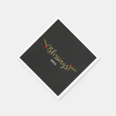 Blessings Black Gold & Red Kerstfeestdag Servetten (Hoek)