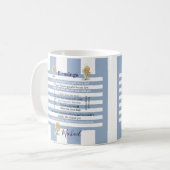 Blessings Blue & White Stripe Mug Koffiemok (Voorkant links)