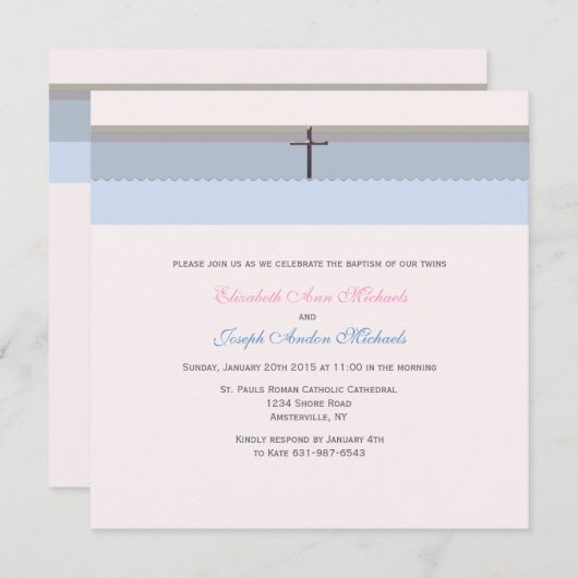 Blessings Collection Baptism Invitation (Devant / Derrière)