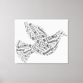 Blessings Dove, Black on White, Canvas (Voorkant)