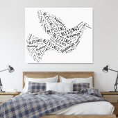 Blessings Dove, Noir sur Blanc, Toile (Insitu(Chambre))