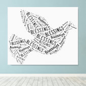 Blessings Dove, Noir sur Blanc, Toile (Insitu (Plancher de Bois))