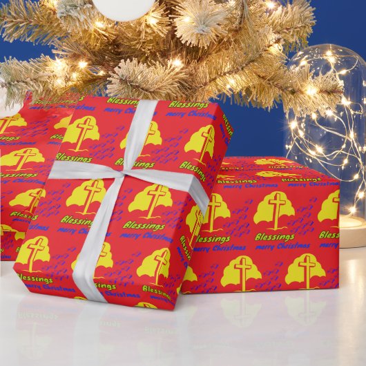 Blessings red cadeaupapier (Feestdagen)