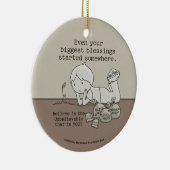 Blessings zijn ergens begonnen keramisch ornament (Rechts)