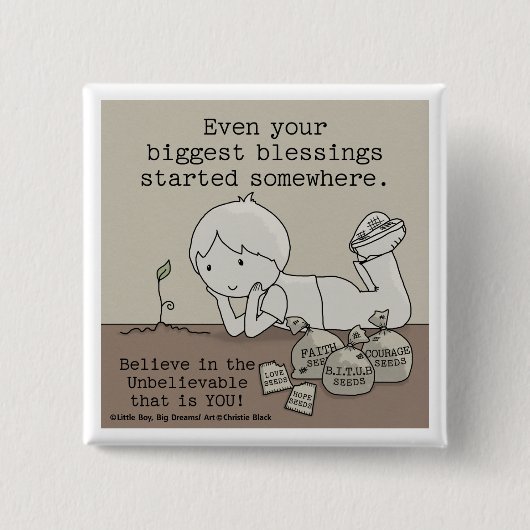 Blessings zijn ergens begonnen vierkante button 5,1 cm (Voorkant)