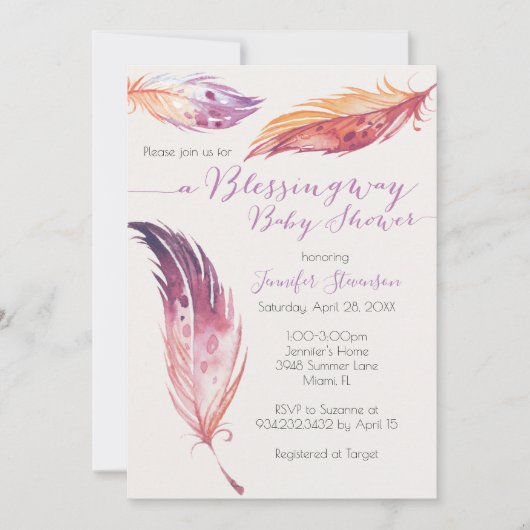 Blessingway Baby shower Invitation Kaart (Voorkant)