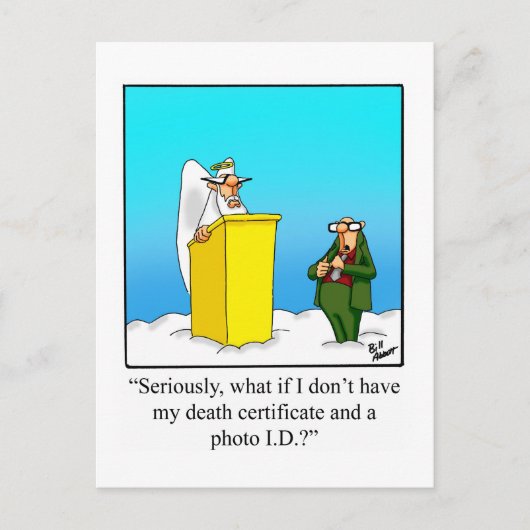 Blessures amusantes et Humour de la foi Carte post (Devant)