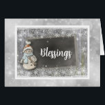 Blessures Carte Snowman<br><div class="desc">Bénédiction carte bonhomme de neige pour vos vacances d'hiver.</div>