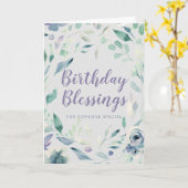 Blessures d'anniversaire Purple Aquarelle Carte Fl (Fleur jaune)