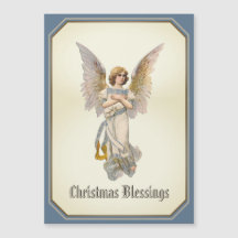 Blessures de Noël Carte Magnétique Angel Blue Gold
