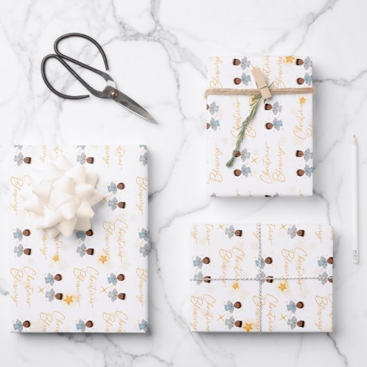 Blessures de Noël Papier à enveloppement d'ange -  (Recto)